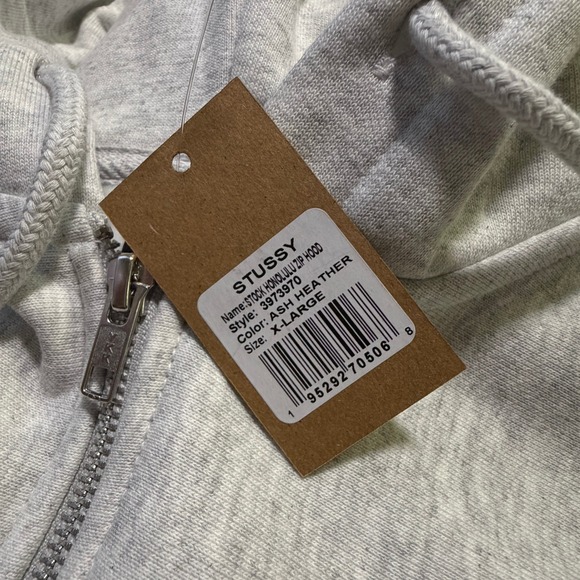 Stussy Honolulu Chapter Ash Grey Full Zip Hoodie Sweatshirt Jacket Mens XL - Picture 8 of 8